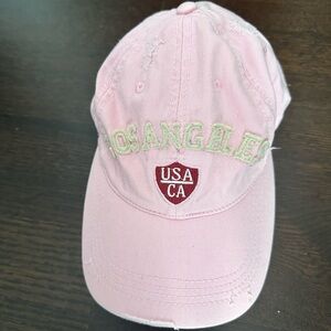 Distressed Light Pink Los Angeles Cap